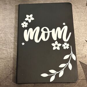 Black and White Floral 'Mom' Notebook